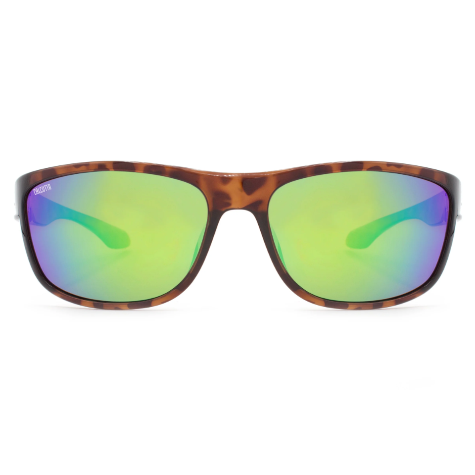 Calcutta Cross Tortoise Frames - Green Mirror Lens - Polarized Sunglasses