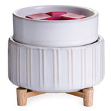 Candle Warmers Etc. Ceramic & Wood 2-In-1 Classic Fragrance Warmer