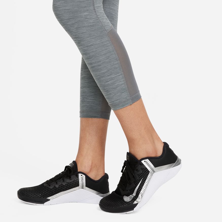 Nike Womens Pro 365 Mid-Rise Cropped Mesh Panel Leggings