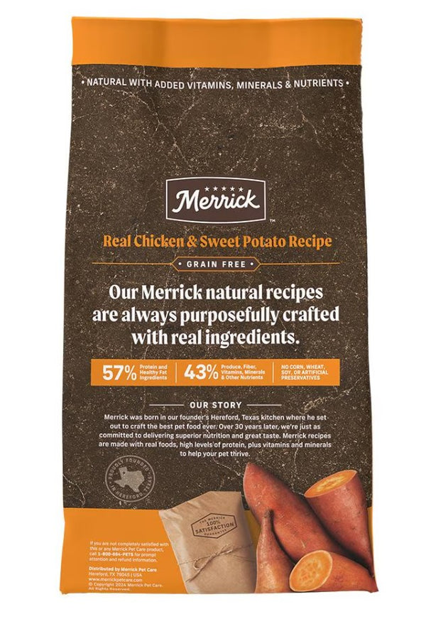 Merrick Grain Free Real Chicken & Sweet Potato Recipe Dry Dog Food - 22lbs.