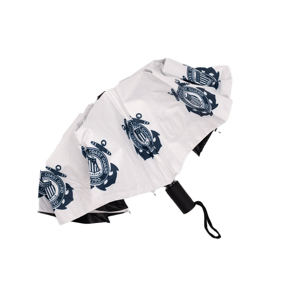 Just Mystic USCG Logo Tote Umbrella - White/Navy