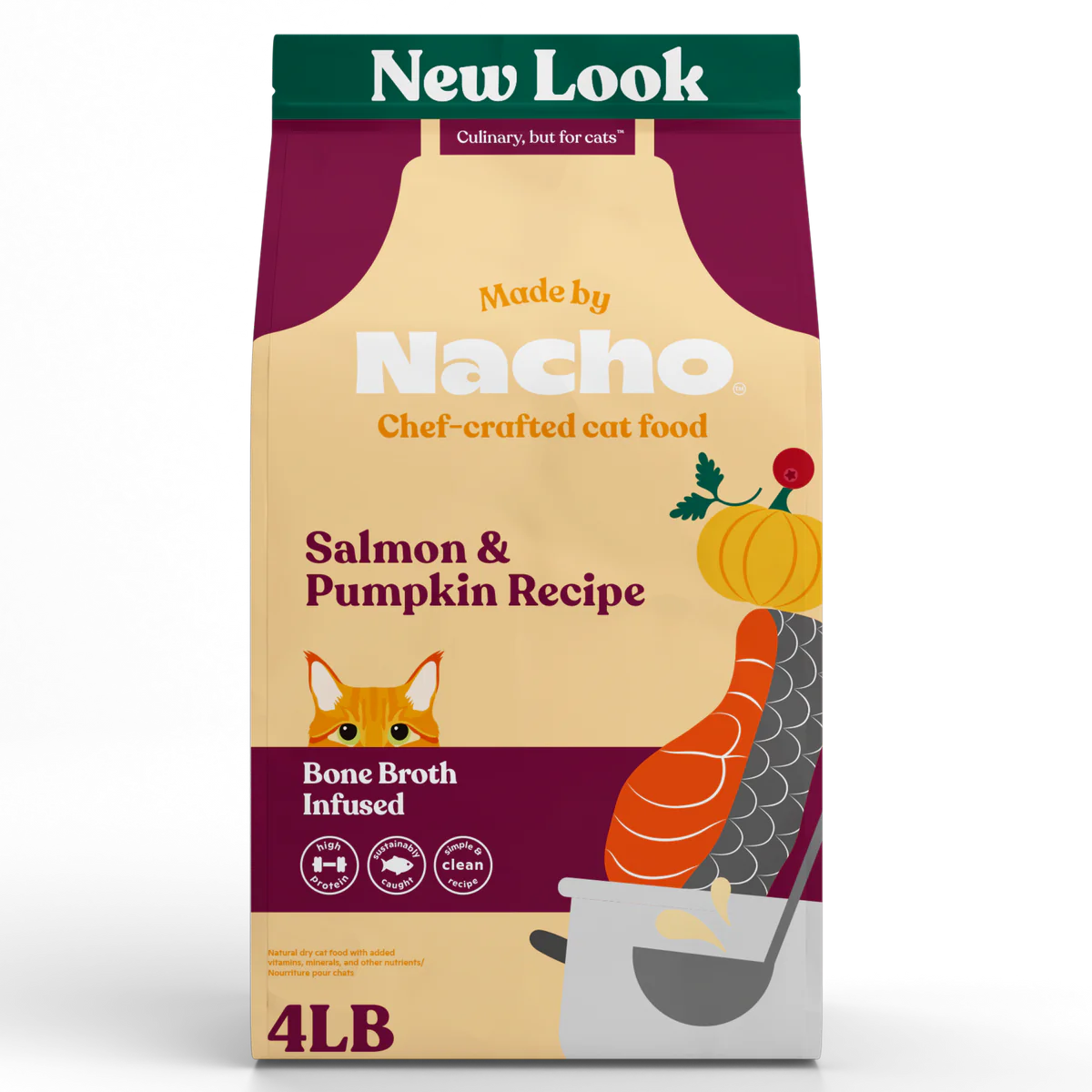 Made By Nacho Bone Broth Infused Kibble Sustainably Caught Salmon & Pumpkin Recipe - 4 lb.