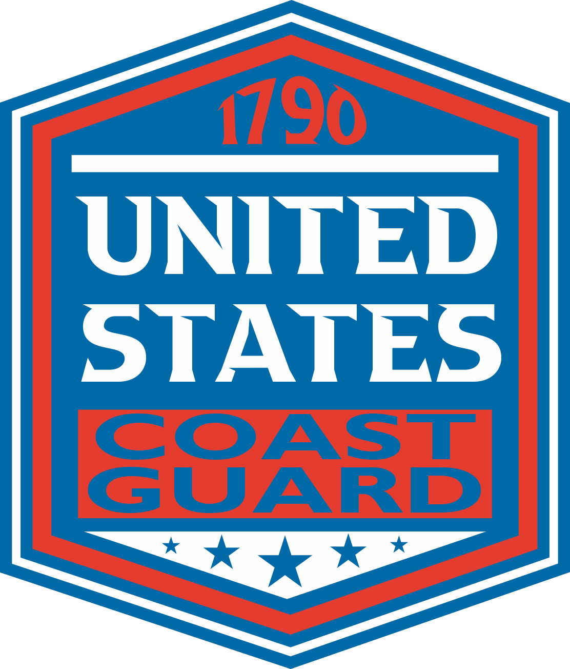 United States Coast Guard 1790 Hexagon Sticker