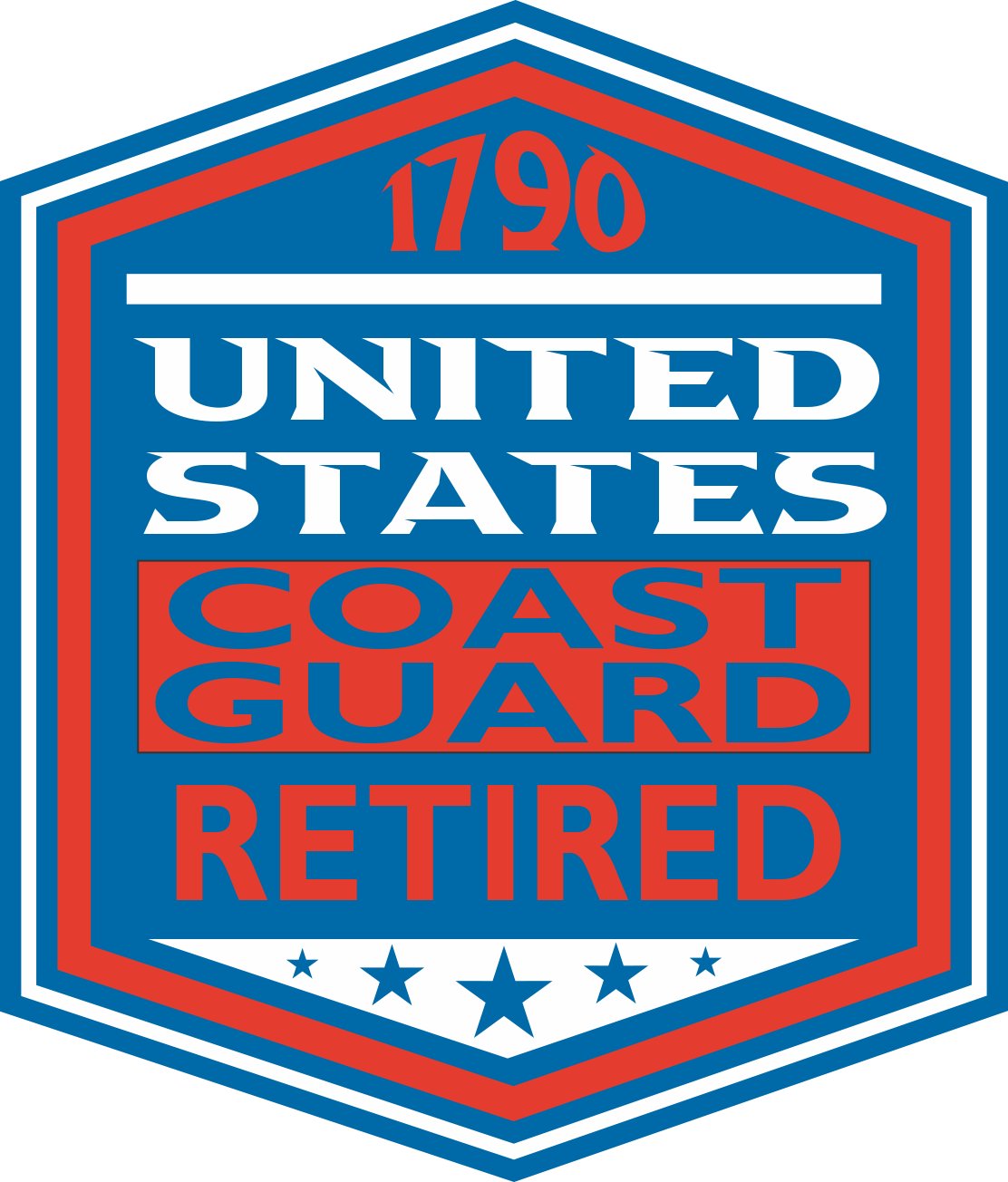 United States Coast Guard Retired 1790 Hexagon Sticker – ShopCGX