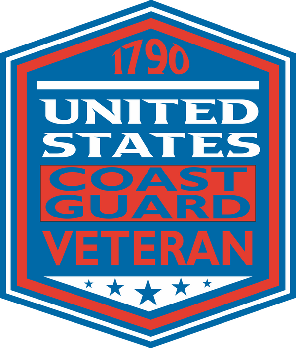 United States Coast Guard Veteran 1790 Hexagon Sticker