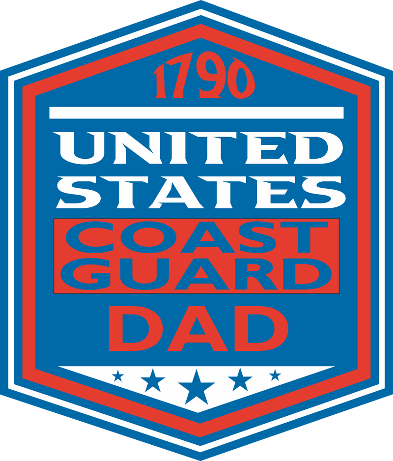 United States Coast Guard Dad 1790 Hexagon Sticker