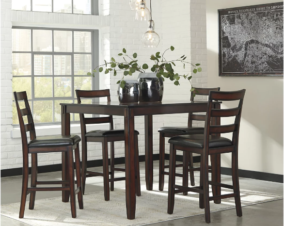 Ashley Furniture Coviar Counter Height Dining Table Set of 5 ShopCGX