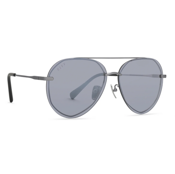 DIFF Charitable Eyewear Lenox - Brushed Silver Gray Mirror - Non-Polarized Sunglasses