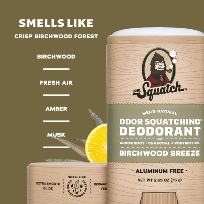 Dr. Squatch Birchwood Breeze Deodorant - 2.65 oz.