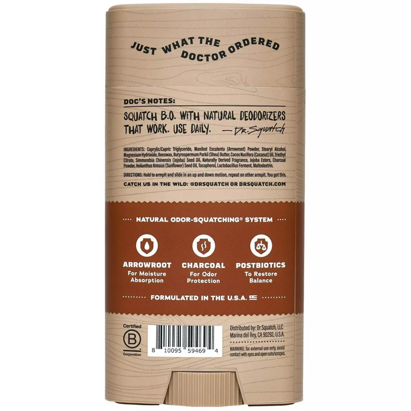 Dr. Squatch Wood Barrel Bourbon Deodorant - 2.65 oz.