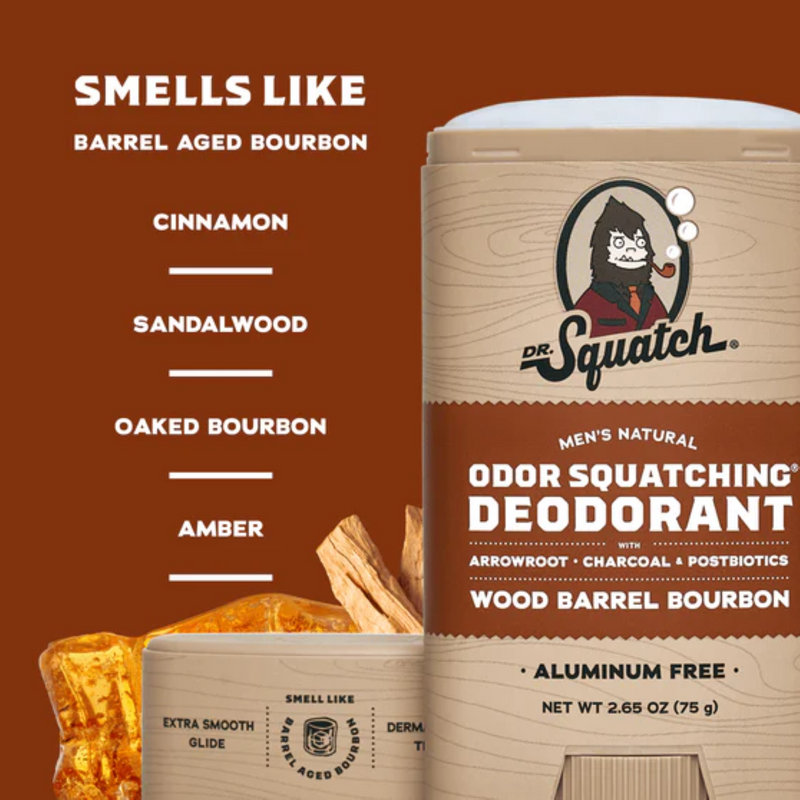 Dr. Squatch Wood Barrel Bourbon Deodorant - 2.65 oz.