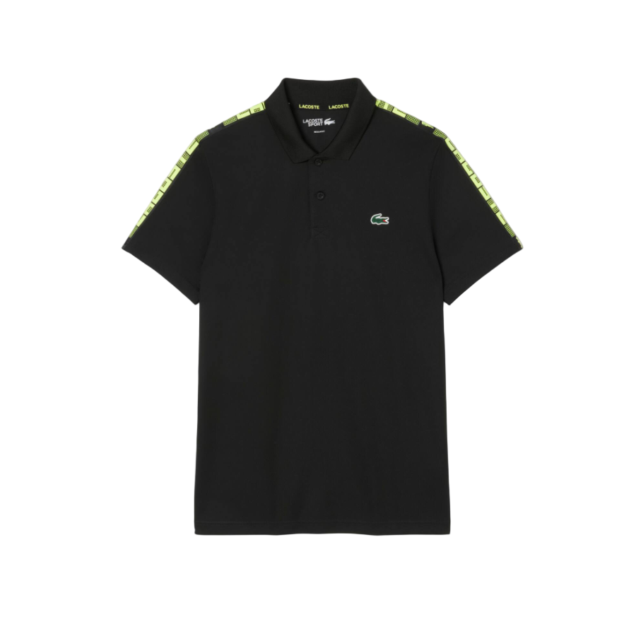 Lacoste Mens Ultra Dry Branded Stripe Tennis Short Sleeve Polo