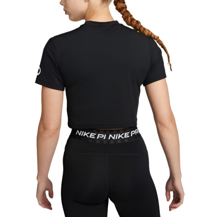 Nike Womens Pro Dri-FIT Short Sleeve Cropped Graphic Training Top