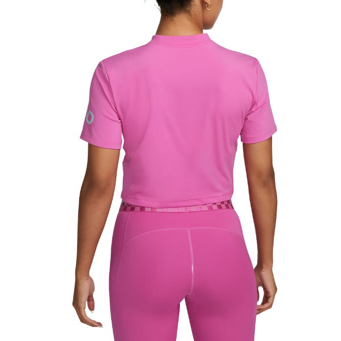 Nike Womens Pro Dri-FIT Short Sleeve Cropped Graphic Training Top