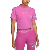 Nike Womens Pro Dri-FIT Short Sleeve Cropped Graphic Training Top