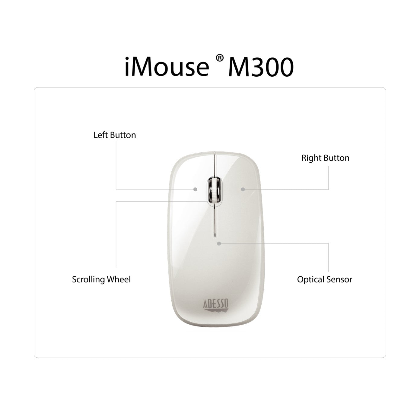 Adesso iMouse M300W Bluetooth Optical Mouse