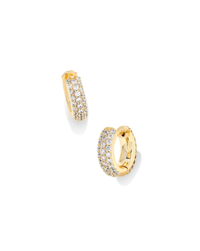 Kendra Scott Mikki Pave Huggie Earrings - Gold