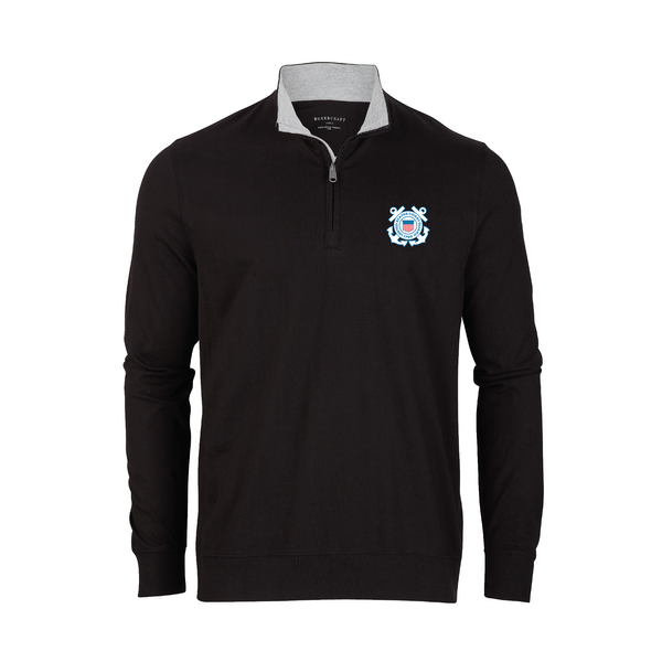 Boxercraft Mens USCG Shield Alumni Quarter Zip Pullover Sweatshirt