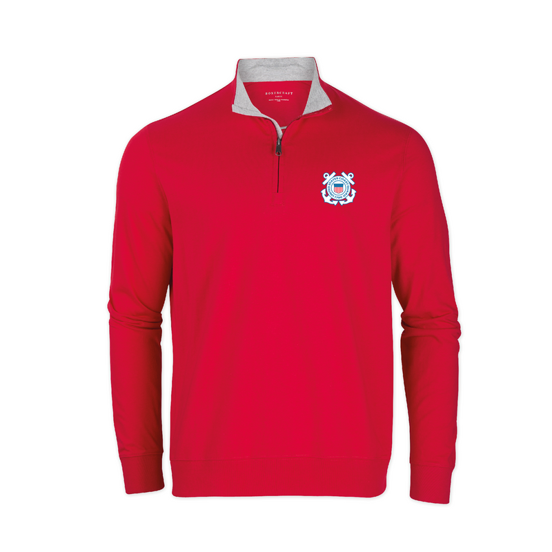 Boxercraft Mens USCG Shield Alumni Quarter Zip Pullover Sweatshirt