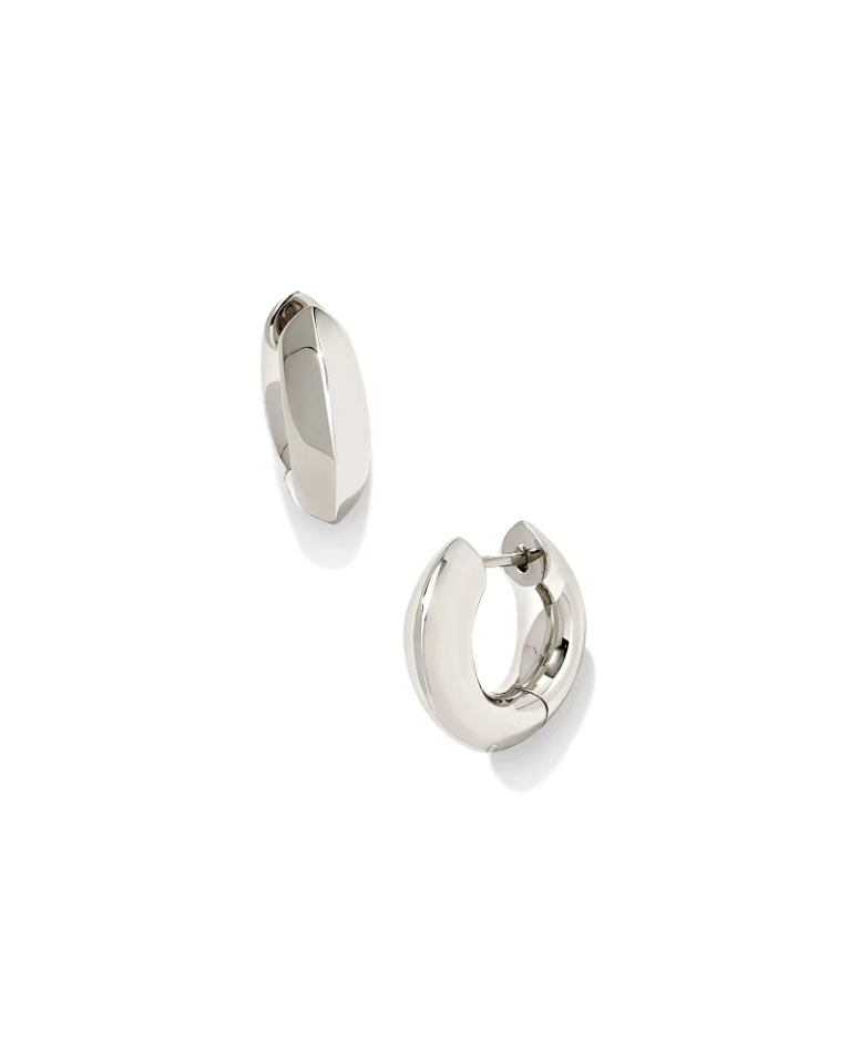 Kendra Scott Mikki Metal Huggie Earrings - Rhodium