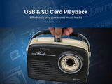 Emerson Portable Retro Radio with Built-In Rechargeable Battery