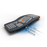 Adesso EasyTouch 1500 Wireless/Bluetooth/USB Multi OS 2X Large Print Illuminated Ergonomic Mechanical Keyboard