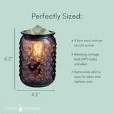 Candle Warmers Etc. Smokey Hobnail Vintage Bulb Illumination Fragrance Warmer