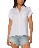 Velvet Heart Womens Edison Short Cuffed Sleeve Button-Up Shirt