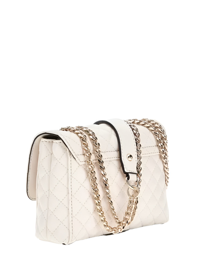 【GUESS】★EVERLEE Jewelキルティング ミニ クロスボディflap★ GUESS Everlee Mini Convertible Crossbody Flap, Black