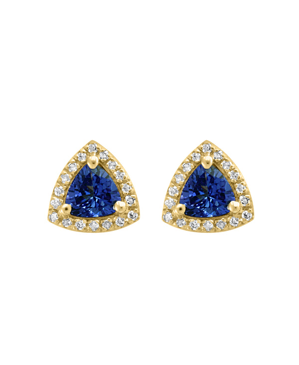 Effy 14K Yellow Gold Tanzanite and Diamond Stud Earrings, 1.19 TCW