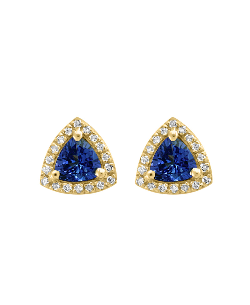 Effy 14K Yellow Gold Tanzanite and Diamond Stud Earrings, 1.19 TCW