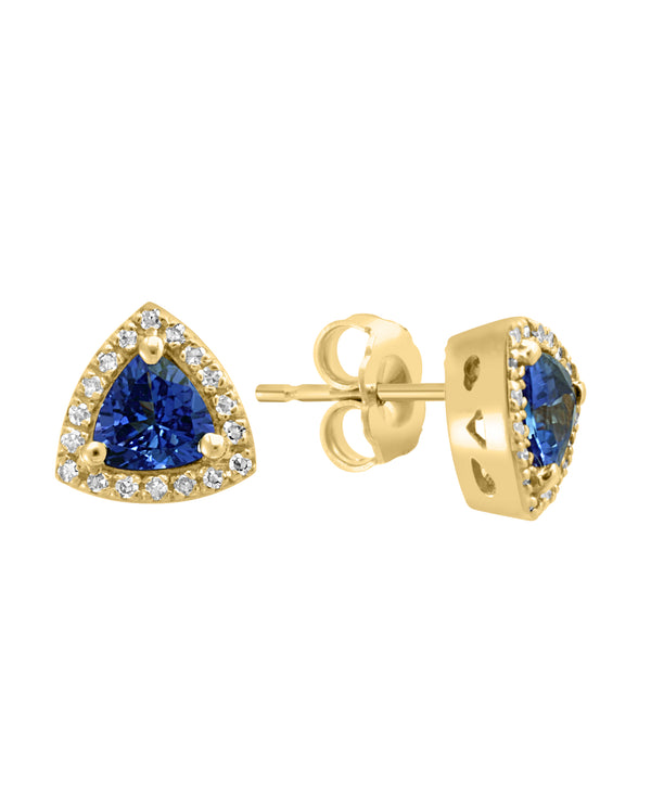 Effy 14K Yellow Gold Tanzanite and Diamond Stud Earrings, 1.19 TCW