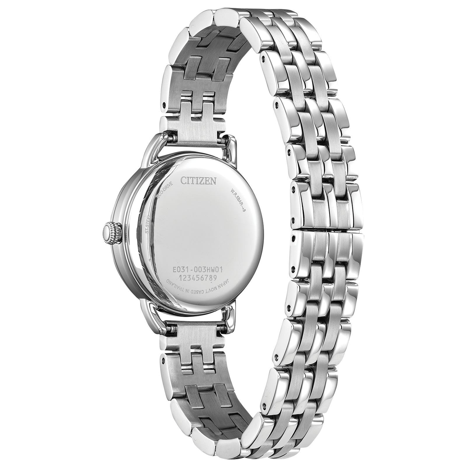 Citizen Womens Classic Coin Edge Eco-Drive Watch - Silver-Tone Stainless Steel Bracelet