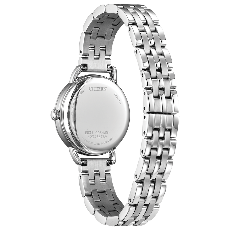 Citizen Womens Classic Coin Edge Eco-Drive Watch - Silver-Tone Stainless Steel Bracelet