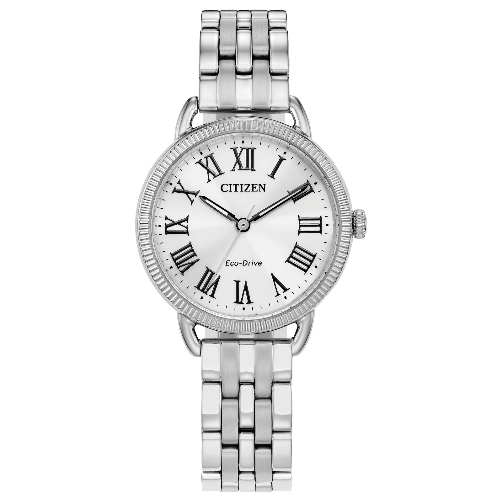 Citizen Womens Classic Coin Edge Eco-Drive Watch - Silver-Tone Stainless Steel Bracelet