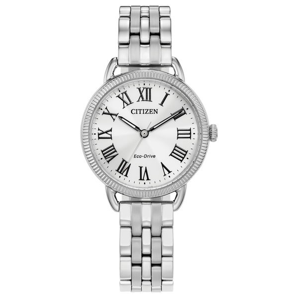 Citizen Womens Classic Coin Edge Eco-Drive Watch - Silver-Tone Stainless Steel Bracelet