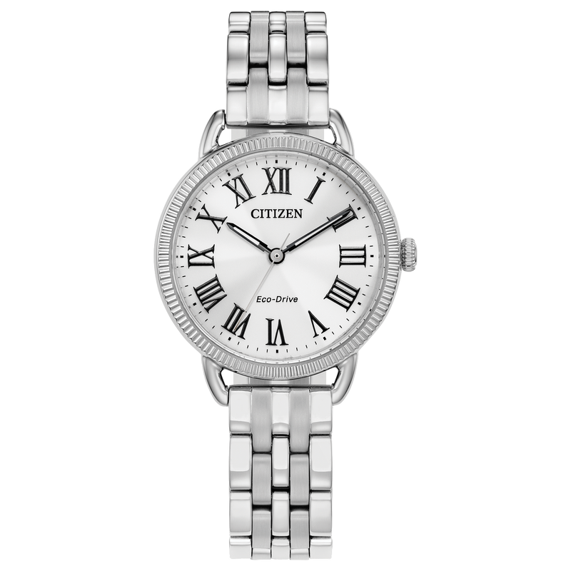 Citizen Womens Classic Coin Edge Eco-Drive Watch - Silver-Tone Stainless Steel Bracelet