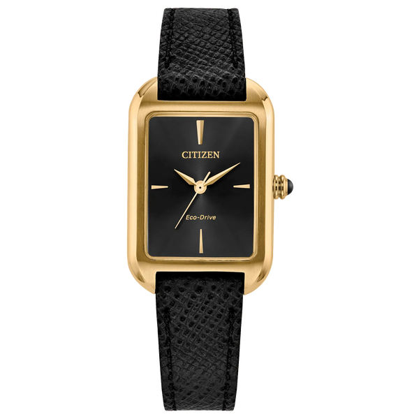 Citizen Women's Dress Classic Watch - Black Leather Strap Bracelet