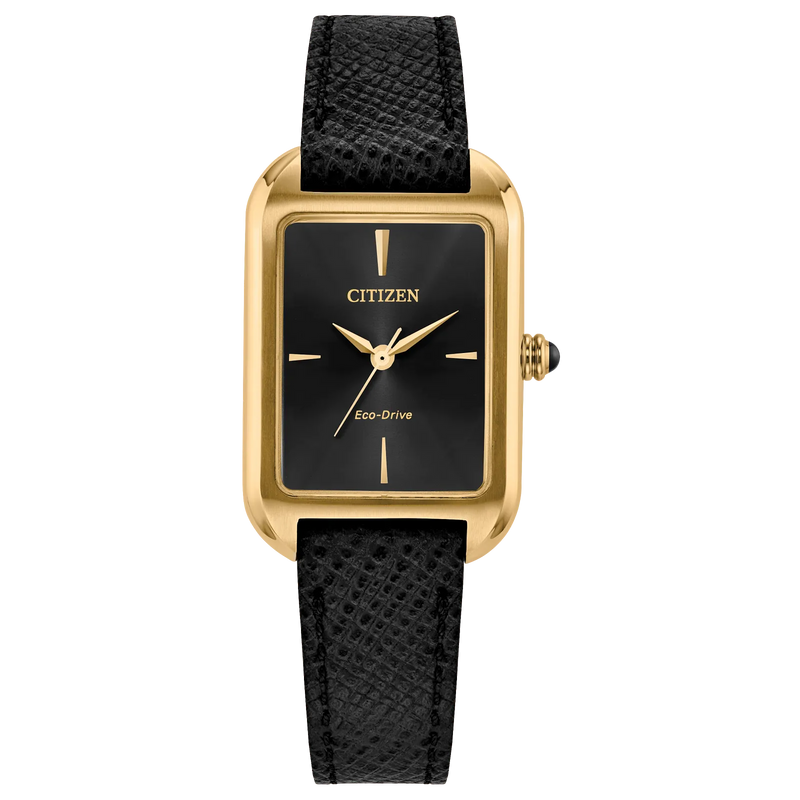 Citizen Women's Dress Classic Watch - Black Leather Strap Bracelet