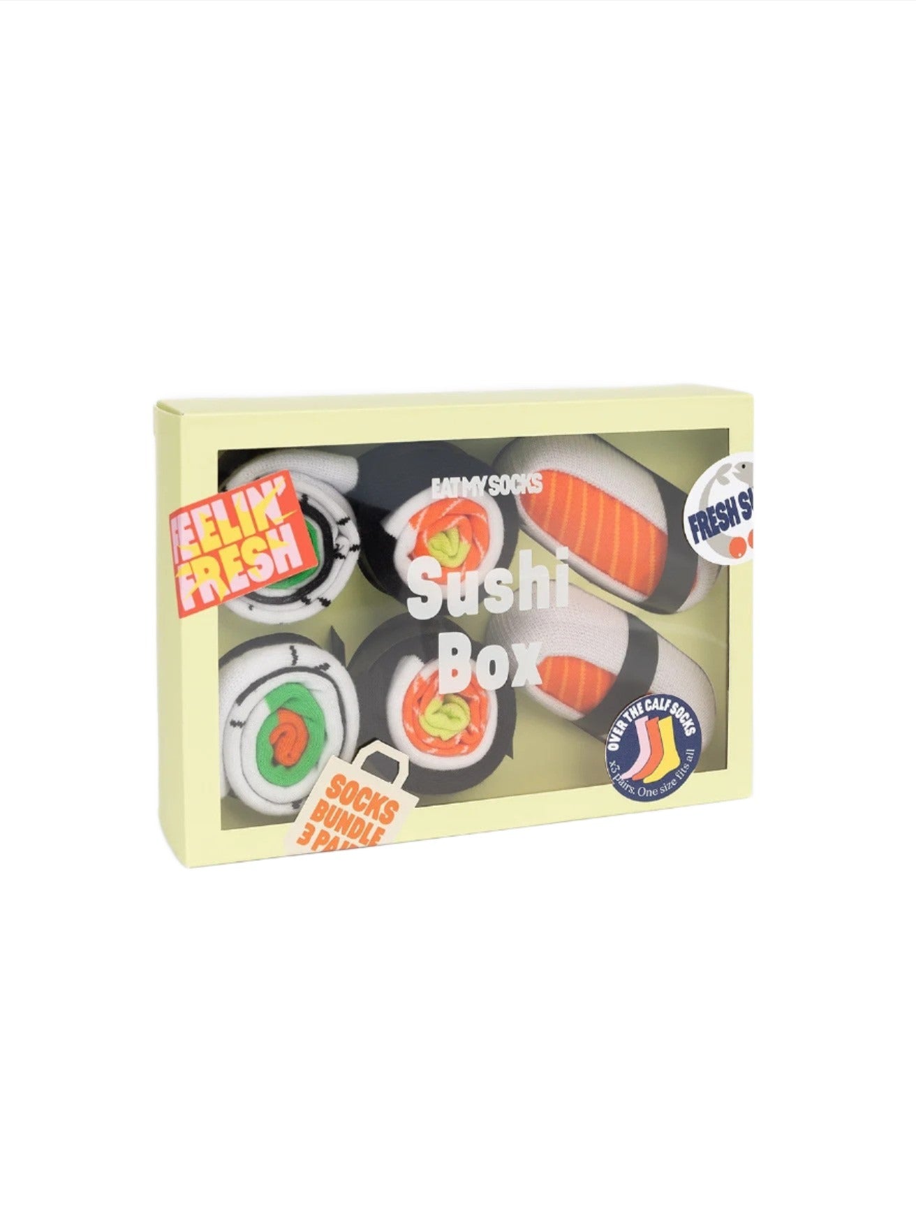 Eat My Socks Sushi Box Over The Calf Socks - 3 Pack