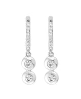 Effy 14K White Gold Diamond Huggie Drop Earrings