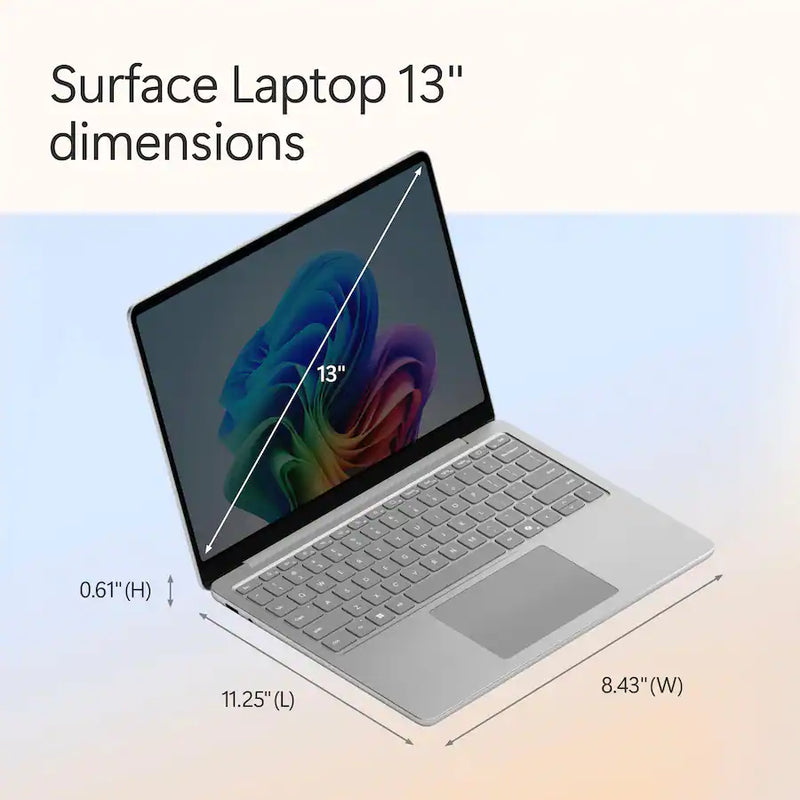 Microsoft Surface Laptop Copilot+ PC 13, Snapdragon X Plus 8-Core, 16GB RAM, 512GB UFS, Platinum