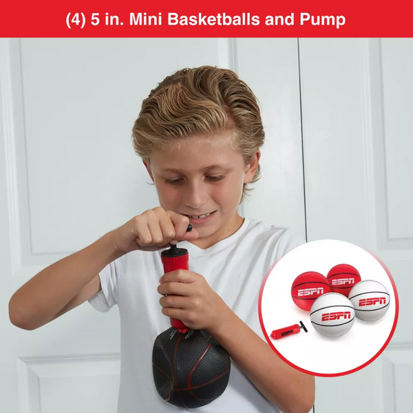 ESPN 5" Mini Basketballs - Set of 4 with Pump