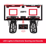 ESPN Dual Over The Door Basketball Hoop with 4 Mini Basketballs and Pump