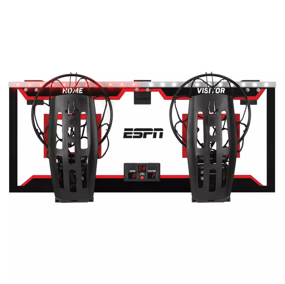 ESPN Dual Over The Door Basketball Hoop with 4 Mini Basketballs and Pump