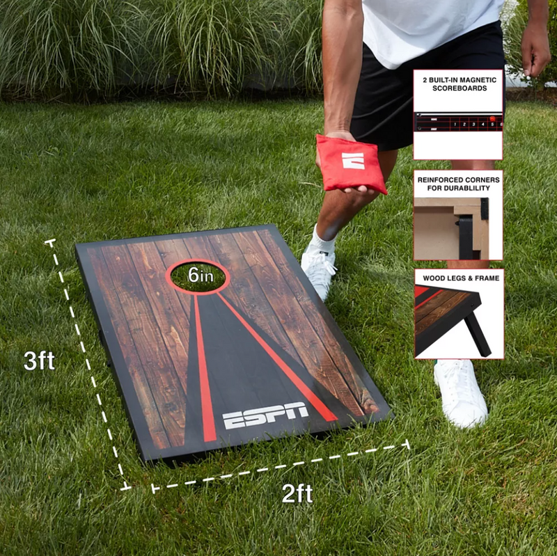 ESPN Classic 2'x3' Wood Cornhole Board Set