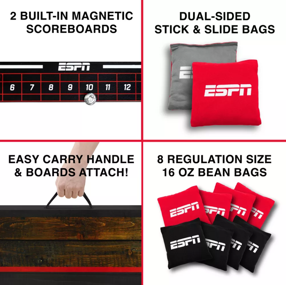 ESPN Classic 2'x3' Wood Cornhole Board Set
