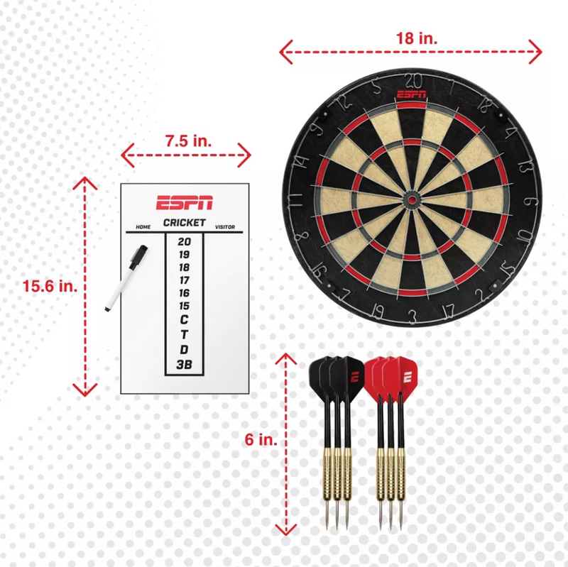 ESPN Pro Bristle Dartboard Starter Kit