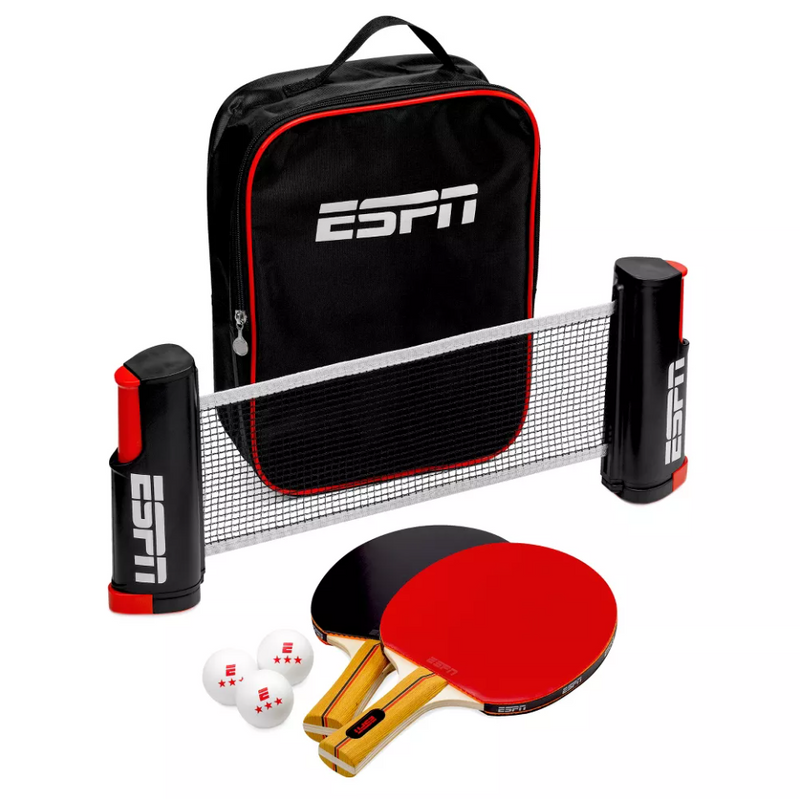 Ping Pongly Portable Table Tennis Set - Retractable Net, Paddles, Balls - All In One
