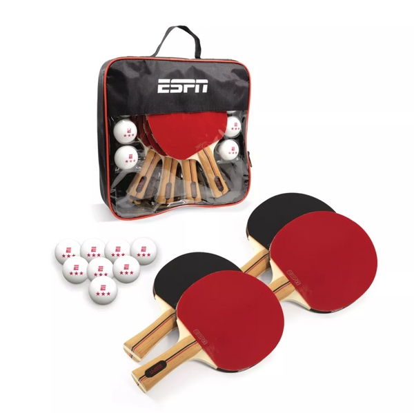 ESPN High Performance Ping Pong Paddles and Ping Pong Balls - Set of 4